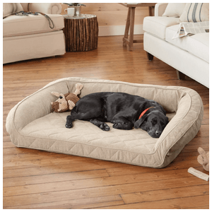 Orvis Memory Foam Bolster Dog Bed Heathered Khaki XL
