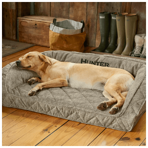 Orvis Memory Foam Bolster Dog Bed Charcoal Chevron XL