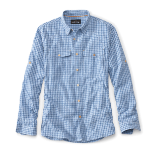 Orvis Clearwater Seersucker Shirt - Men's Medium Blue M