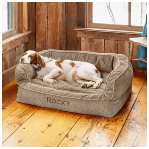 Orvis Memory Foam Couch Dog Bed Brown Tweed L