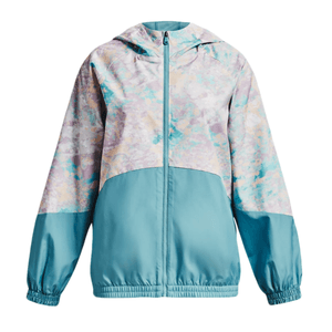 Under Armour Woven Printed Full-Zip Jacket - Girls' Cloudless Sky / Opal Blue M