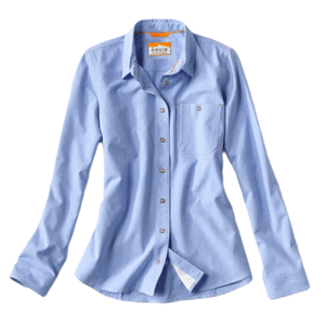 Orvis Long-Sleeved Tech Chambray Workshirt - Women's Medium Blue M