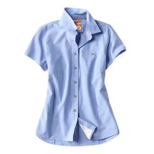 Orvis Short-Sleeved Tech Chambray Workshirt - Women's Medium Blue L