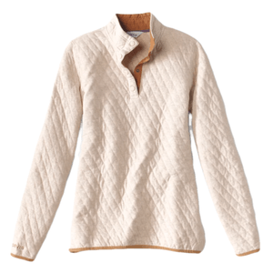 Orvis Outdoor Quilted Snap Sweatshirt - Women's Oatmeal L