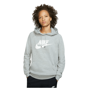 Nike Essential Fleece Pullover Hoodie - Women's Dark Grey Heather / White XS