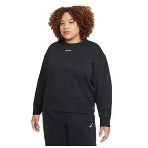 Nike Collection Essentials Oversized Fleece Crew - Women's Black / White XL