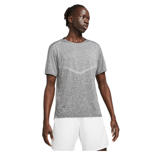 Nike Dri-fit Rise 365 Short-sleeve Running Top - Men's Black / Heather / Reflective Silver XXL