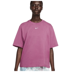 Nike Essentials Boxy T-Shirt - Women's Light Bordeaux / White L