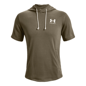 Under Armour Rival Terry Short Sleeve Hoodie - Men's Tent / Onyx White L
