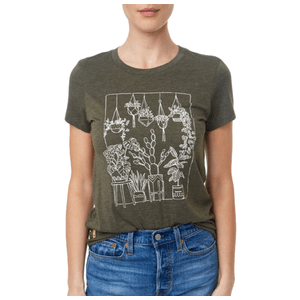 Tentree Plant Club T-shirt - Women's Olive Night Green Heather S