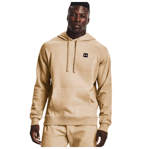 Under Armour Rival Fleece Hoodie - Men's Heritage Brown Light Heather / Onyx White L