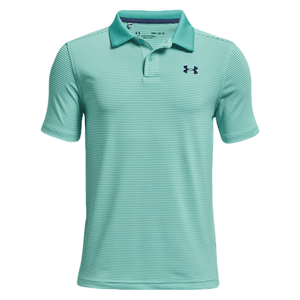 Under Armour Performance Stripe Polo - Boys' Neptune / White / Academy Youth XL