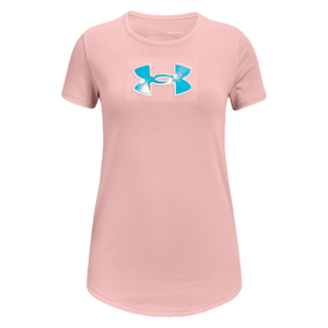Under Armour Scoop Short Sleeve Shirt - Girls' Retro Pink / Iridescent XL