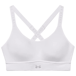Under Armour Infinity Mid Covered Sports Bra - Women's White / White / Halo Gray L