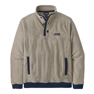Patagonia Shearling Button Pullover Fleece - Men's L Natural