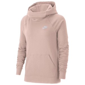 Nike Essential Funnel-Neck Fleece Hoodie - Women's Pink Oxford / White L