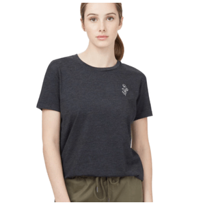 Tentree Wildflower Embroidery T-Shirt - Women's Meteorite Black Heather XL