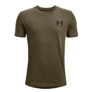 Under Armour Sportstyle Left Chest Shirt - Boys' Tent / Black S