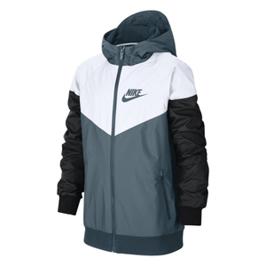 Nike Windrunner Full Zip Jacket - Boys' Ash Green / White / Black / Ash Green S