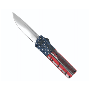 Cobrat Lightweight OTF Drop Knife American Flag Steel D2 Non-Serrated