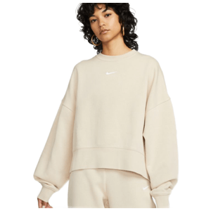 Nike Collection Essentials Oversized Fleece Crew - Women's Sanddrift / White M