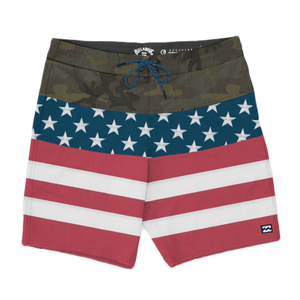 Billabong Stars & Stripes Tribong Lo Tide Boardshort - Men's Red White Blue 19" Outseam 30