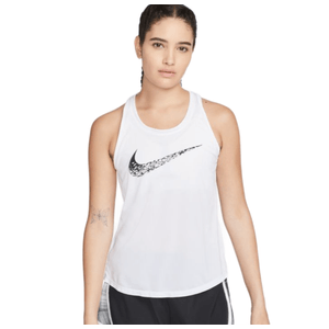 Nike Swoosh Run Running Tank - Women's White / Black M