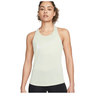 Nike Swoosh Run Running Tank - Women's Olive Aura / White L