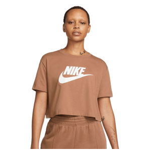 Nike Sportswear Essential Cropped T-Shirt - Women's Mineral Clay / White S