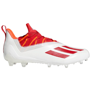 adidas Adizero Football Cleat - Men's White / Sole Red 13C Regular