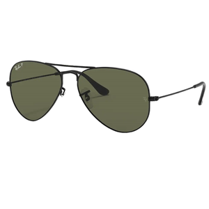 Ray-Ban Aviator Classic Sunglasses Black / G-15 Green Non Polarized