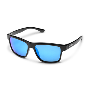 Suncloud A-Team Sunglasses Black / Blue Mirror Polarized