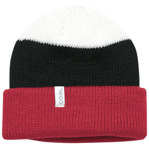 Coal The Frena Thick Knit Cuff Beanie Red Stripe One Size
