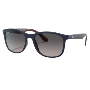 Ray-Ban RB4374 Sunglasses Matte Blue on Brown / Grey Gradient Polarized