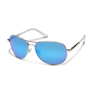 Suncloud Aviator Sunglasses Silver / Blue Mirror Polarized