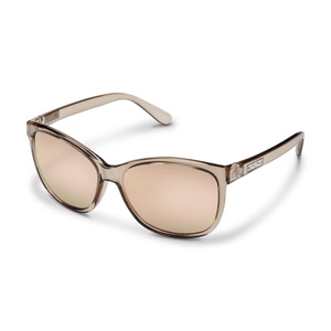 Suncloud Sashay Sunglasses Transparent Taupe / Pink Gold Mirror Polarized