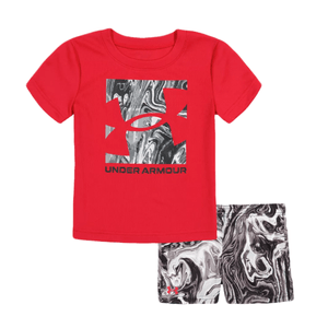 Under Armour Toddler Liquid Big Logo Graphic Tee & Shorts Set - Boys' 12M Red