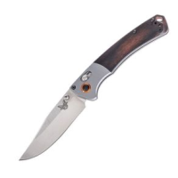 Benchmade Mini Crooked River Folding Knife DYMONDWOOD SATIN CPM-S30V STUD