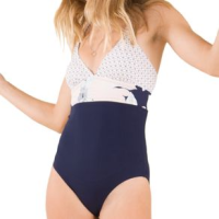 Carve Designs Dahlia One Piece Swimsuit - Women's Paige / Bolinas / Navy Rib XL