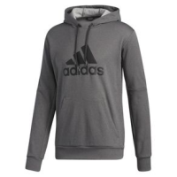 adidas BTS Badge Of Sport Hoodie - Men's Dark Grey Heather / Black S
