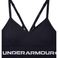 Under Armour Seamless Low Long Sports Bra - Women's Black / Halo Gray M