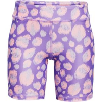 Under Armour HeatGear Armour AOP Bike Short -Girls' Planet Purple / Halo Gray XL