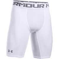 Under Armour HeatGear Long Compression Short - Men's White / Graphite XXL