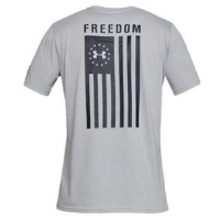 Under Armour Freedom Flag T-shirt - Men's Steel Medium Heather / Black S