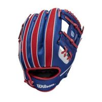 Wilson A200 EZ Catch 10" T-Ball Glove - Kids' White / Royal / Red 10" Left Hand Throw