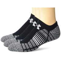 Under Armour Elevated Performance No Show Sock Men's - 3 Pack BLACK L 10-13 Large