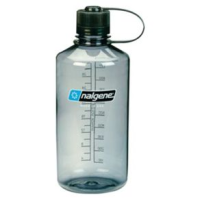 Nalgene Tritan Narrowmouth Water Bottle Gray / Black Lid 1 QT