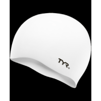 TYR Wrinkle Free Silicone Swim Cap WHITE One Size
