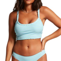 Volcom Next In Line Crop Bikini Top - Women's Coastal Blue L