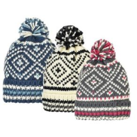 Grand Sierra Jacquard Pattern Cuff Hat W/ Pom - Women's Assorted One Size